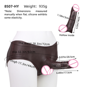 Pantalon à godemichet creux noir en silicone pour homme, manchon de pénis réutilisable, extenseur de pénis, outils de travestissement pour hommes transgenres - Product Image 6