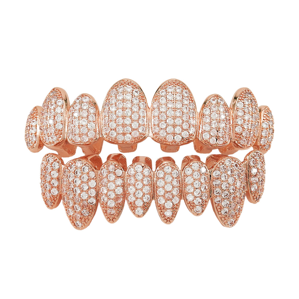 Eight up and eight down (irregular zircon)-rose gold set