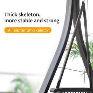 ชิงช้าโลหะอลูมิเนียมสำหรับลานบ้าน3ที่นั่งพร้อมไฟ LED หลังคาเก้าอี้แกว่งในสวน - Product Image 3