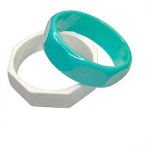 2026 Luxury Trendy Heart Pattern Ceramic Resin Bangle Handmade Fashion Jewelry <b>Bracelets</b> <b>Red</b> White Fancy Design with Woman - Product Image 4