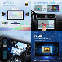 Hikity Qualcomm 8 Core Android Autoradio 4 + 64 Go 9 "/10" QLED Écran tactile 3D Vitrine Carplay Android Auto GPS Wifi Ventilateur de refroidissement