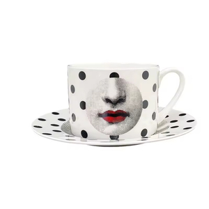 Juego de Tazas de Café de Cerámica Rústica Japonesa, Taza con Plato, Taza para Té de la Tarde, Cuchara, Apto para Lavavajillas y Microondas, Sostenible, Personalizado - Product Image 5