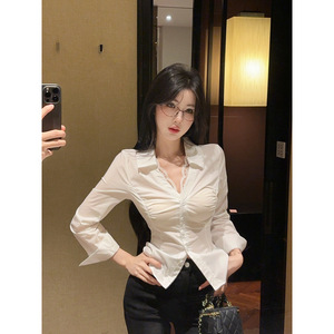 Modello 7937 Camicia Sexy a Maniche Lunghe in Fibra <span class=keywords><strong>di</strong></span> Poliestere con Pizzo per Donna, Top <span class=keywords><strong>di</strong></span> Design Pure Desire per Ragazze - Product Image 3