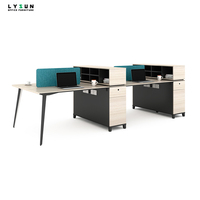 Bureaux d'ordinateur en bois extensibles au design moderne avec table de poste de travail MFC pour 4 à 6 personnes, livraison rapide