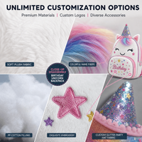 Sac à dos en peluche licorne personnalisé pour fête d'anniversaire, sac à jouets en peluche, sac à dos doux personnalisé, cadeau de vacances OEM ODM