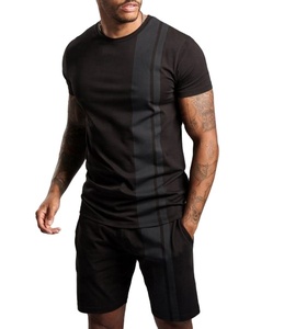 เสื้อยืดและชุดสั้นพิมพ์ลายทาง,ชุดคู่สำหรับฤดูร้อนสินค้าออกใหม่ - Product Image 1