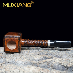 XIAOXIONG personnalisable en bois massif fumer tuyau de haute qualité à la main <span class=keywords><strong>Thor</strong></span> marteau luxe bruyère sculpté rustique Portable laque - Product Image 3