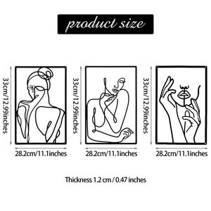 Decoración de Pared para Dormitorio Interior, Marco de Lujo PARA EL Hogar, Colgante Dorado de Metal, Arte Moderno Contemporáneo - Product Image 4