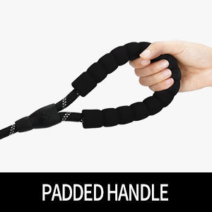 Correa para Perro Antienredos de 8 mm con Hilos Reflectantes, Correa de Cuerda para Mascotas, Cómoda, Negra, para Paseo y Entrenamiento - Product Image 3