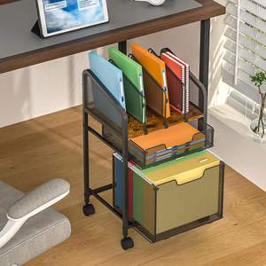 Carrito Organizador con Divisores, Fácil <span class=keywords><strong>de</strong></span> Montar, Estante <span class=keywords><strong>de</strong></span> Almacenamiento para Carpetas, Carrito Metálico Multifuncional para Oficina, Archivador <span class=keywords><strong>de</strong></span> Revistas y Libros - Product Image 6