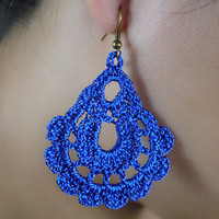 Pendientes Colgantes Vintage en Forma de Lágrima, Hechos a Mano con Flores de Crochet, Casuales para las Cuatro Estaciones, para Mujer, Joyería para Fiestas de Verano en la Playa, Regalos