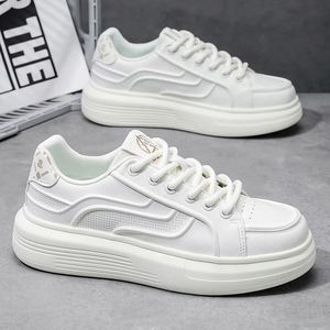 High-quality Men's Board Shoes, Heightening <b>by</b> 2025,white Sneakers in All Seasons,lace-up Style, Street Photography Casual Shoes - Product Image 6