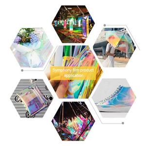 عالية الجودة أزرق قزحي الألوان فيلم قوس قزح مجسما نافذة ناعمة ولامعة ديكور مواد بلاستيكية وورقية مقاومة للماء - Product Image 3