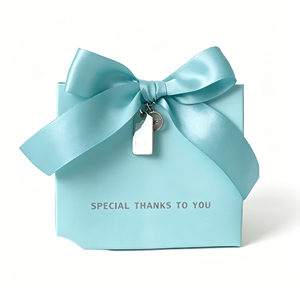 Eco-friendly Hotsale Thick Matte Paper Special Thanks Gift <b>Box</b> Smooth Silk Bow Gift Packaging For Tiny Bijoux Cosmetic Presents - Product Image 1