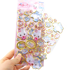 Autocollants 3D en cristal gonflés en forme de <span class=keywords><strong>lapin</strong></span> Kawaii <span class=keywords><strong>japonais</strong></span>, autocollants à bulles en époxy avec feuille d'or pour scrapbooking et décoration de coque de téléphone - Product Image 2