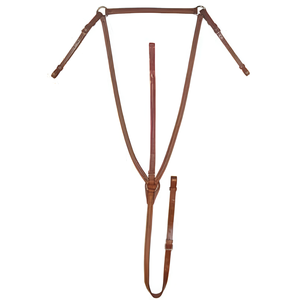 Pechera Inglesa de Cuero Genuino con Anclaje para Montura, Costuras Decorativas y Soporte Seguro para Silla de Montar, Ayuda para el Entrenamiento - Product Image 1