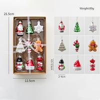 Ensemble de pendentifs en verre faits à la main pour Noël, Bonhomme de neige, Vieil homme, Bonhomme en pain d'épices, Décoration de sapin de Noël, Boîte cadeau de Noël