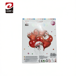 Juego de globos Erpsl rojos, 10 piezas, con cinta y lazo para fiestas - Product Image 1