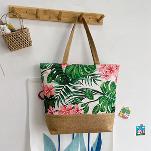 Bolsa <span class=keywords><strong>de</strong></span> Mano <span class=keywords><strong>de</strong></span> Lona <span class=keywords><strong>con</strong></span> Estampado <span class=keywords><strong>de</strong></span> Plantas Tropicales <span class=keywords><strong>de</strong></span> Verano, Cierre <span class=keywords><strong>de</strong></span> <span class=keywords><strong>Cremallera</strong></span>, Forro <span class=keywords><strong>de</strong></span> Poliéster, para la <span class=keywords><strong>Playa</strong></span> o Compras - Product Image 3