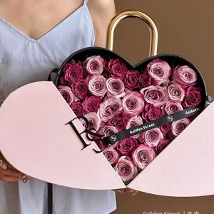 Boîte cadeau de fleurs pour la Saint-Valentin, nouveau design 2023, boîte cadeau imperméable pour fruits, boîte cadeau romantique pour anniversaire, bonbons avec boîte à main - Product Image 5