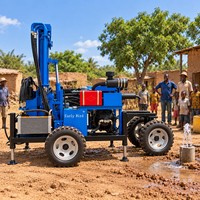 Machine de forage de puits d'eau à utilisation facile, machine de forage de forages aquatiques, machine de forage d'eau 100m 200m 300m CE ISO