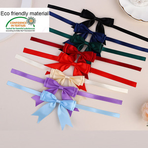 Voorgemaakte Mode Elastische Satijnen Lint Strik Voor Kerst Cadeauverpakking 196 Kleuren Aanpasbare Maat - Product Image 1
