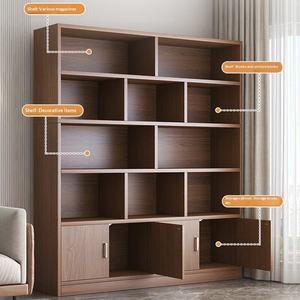 Estantería de <span class=keywords><strong>Madera</strong></span> de Estilo Rústico con Paneles Multicapa, Montada en el Suelo con Panel Trasero, para Sala de Estar y Oficina en Casa - Product Image 2