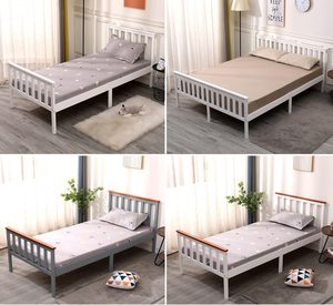 Inweto Modern Simple Design Sturdy Solid Wood Pine Wooden <b>Single</b> Size <b>Bed</b> 3ft With Headboard High Foot End White for Bedroom BF1 - Product Image 2