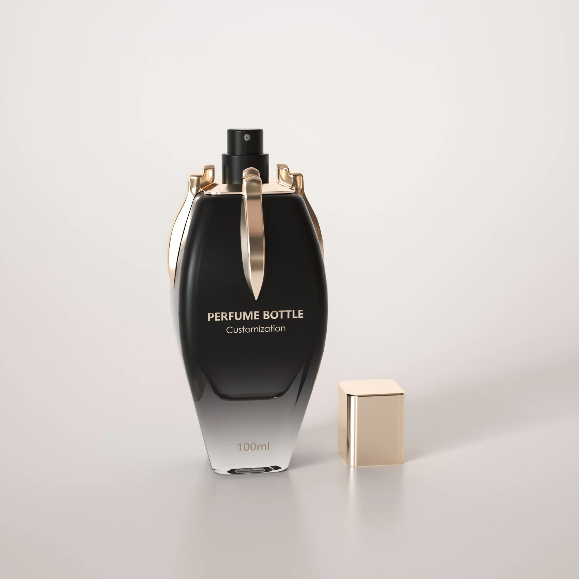 香水濃縮物エッセンスローション用のユニークな透明香水セラム楕円形3.4オンス100 ml透明ガラス瓶