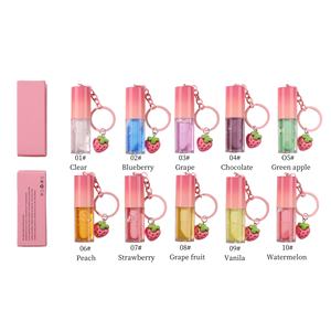 ملمع شفاه شفاف مكبر للشفاه برائحة الفواكه، زيت ومرطب شفاه متغير اللون بعلامة خاصة مع سلسلة مفاتيح - Product Image 3