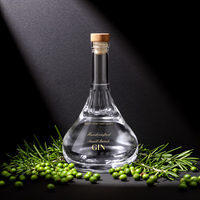 Bouteille en verre super-flint de luxe 530 ml vide pour spiritueux, liqueur, whisky, vodka, brandy, gin, rhum – Emballage personnalisé, vente en gros, OEM