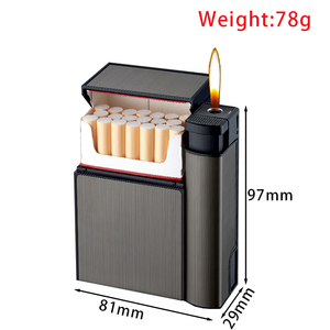 Estuche Modular para Cigarrillos Erliao <span class=keywords><strong>con</strong></span> Encendedor |   Compatible <span class=keywords><strong>con</strong></span> paquetes blandos/duros |   Metal Antipresión |   Encendedor Desmontable - Product Image 2