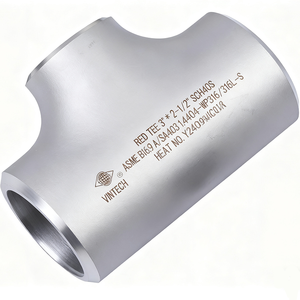 Raccord en T réducteur à souder bout à bout en acier inoxydable ASME B16.9 304 304L 316 316L A403 haute pression sans soudure forgé - Product Image 4