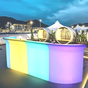 Bancone <span class=keywords><strong>Bar</strong></span> LED per Club da ballo per sala da ballo e Club cambio mobili per feste con impermeabilità con 16 colori in PE moderno - Product Image 1