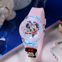 Montres Super-Héros Minnie Mickey pour Enfants Garçons Filles, Montre-Bracelet à Quartz Lumineuse Flash, Montre Enfant Spider-Man