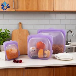 Food Grade Silicone Storage Bags Rolled Food Container <b>Microwave</b> Safe Reusable For Refrigerator Kitchen Use White <b>Yellow</b> Pink - Product Image 5