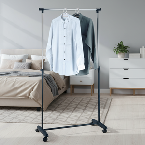 Porte-vêtements auxiliaire en métal avec roulettes, extensible 84 x 43 x 80-160 cm - Product Image 3