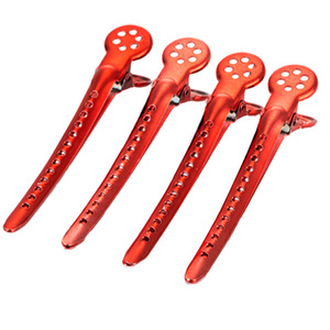 Pinzas para el cabello de acero inoxidable de 12 cm, pinzas de posicionamiento de colores para uso diario en salones de belleza, morado, azul, rojo ladrillo - Product Image 2