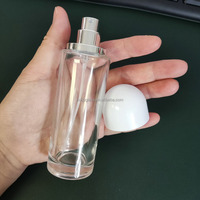 Botella de Perfume Cilíndrica de Vidrio de Alta Transparencia, Atomizador Delgado y Alto, Botella de Fragancia de Lujo con Tapa Magnética