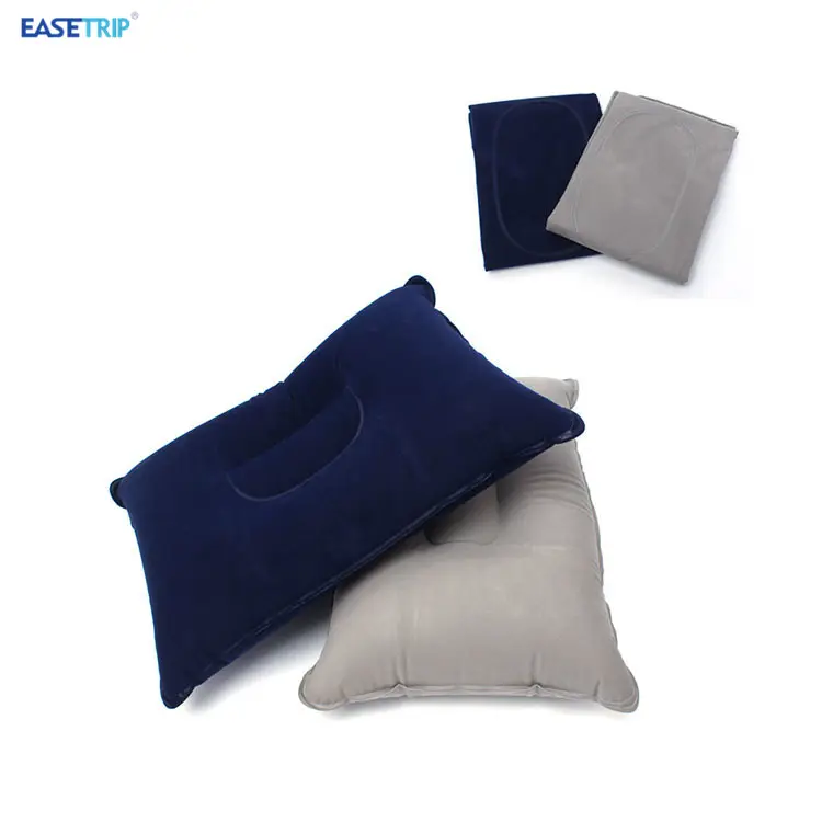 Cheap Wholesale Inflatable Camping Sleeping Pillow Foldable Custom Personalised Travel Pillow for Travel Square Air Neck Solid