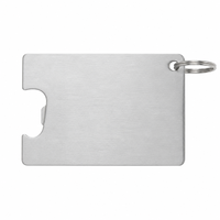 Décapsuleur de bouteille rectangulaire en alliage de zinc personnalisé, directement de l'usine, porte-clés décapsuleur de portefeuille, logo personnalisé gravé au laser
