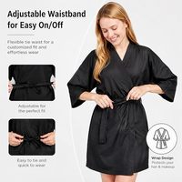 Gaun Grosir untuk Salon Kecantikan, Tata Rambut, SPA, dengan Logo Kustom, Kimono, Jubah Barber untuk Wanita dan Pria, Jubah Hitam