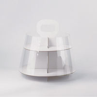 Caja Transparente para Pasteles, Diseño Nuevo, para Empacar Postres, Caja Blanca para Cupcakes