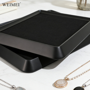 WEIMEI Custom Logo Wholesale Premium All Black plastic Interior <b>Necklace</b> Earring Counter Top Jewelry Showcase Tray - Product Image 2