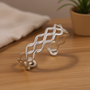 Amy Amy Geometric <b>Cuff</b> <b>Bracelet</b> <b>Silver</b> Plated Women's Fashion Jewelry Gift - Product Image 2