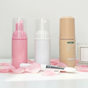 Luxury Custom White Pink Nude Facial Cleansing <b>Pump</b> Sprayer 30ml 50ml Foam Cleanser <b>Bottles</b> - Product Image 1