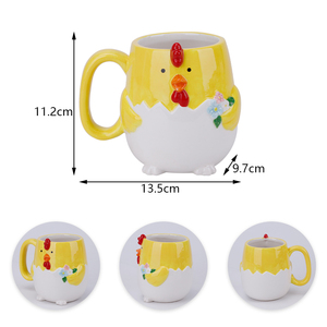 <span class=keywords><strong>Redeco</strong></span> Oem/Odm lindo Animal en forma de tazas de café de cerámica diseño de pollito tazas de cerámica de Pascua con conejito festivo primavera Drinkware - Product Image 4