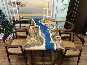 โต๊ะไม้พรีเมียม เรซิ่นอีพ็อกซี่ คุณภาพดีที่สุดสำหรับลูกค้าทุกท่าน เรซิ่นลายแม่น้ำสีฟ้า - Product Image 5