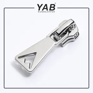 Custom Zip Puller  Garment Metal Zipper Puller Slider Brand Logo  Bag Zipper Head Puller Zipper Custom Pull Logo Metal Zipper