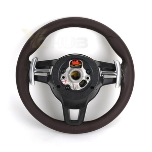 Volant personnalisé en cuir marron pour Porsche Panamera Cayenne Cayman 987 Taycan 970 997 997.1 958 991 992 <span class=keywords><strong>955</strong></span> 957 - Product Image 2